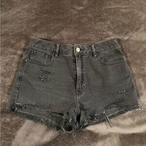 PacSun Charcoal Distressed Jean Shorts